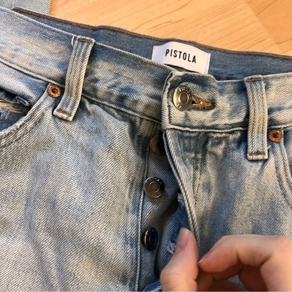PISTOLA Keaton Buttontly High Waist Distressed Jeans
Morning Sky Blue Size 28 - Picture 4 of 9